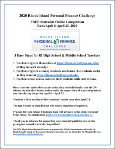 2020 RI Finance Challenge Flyer